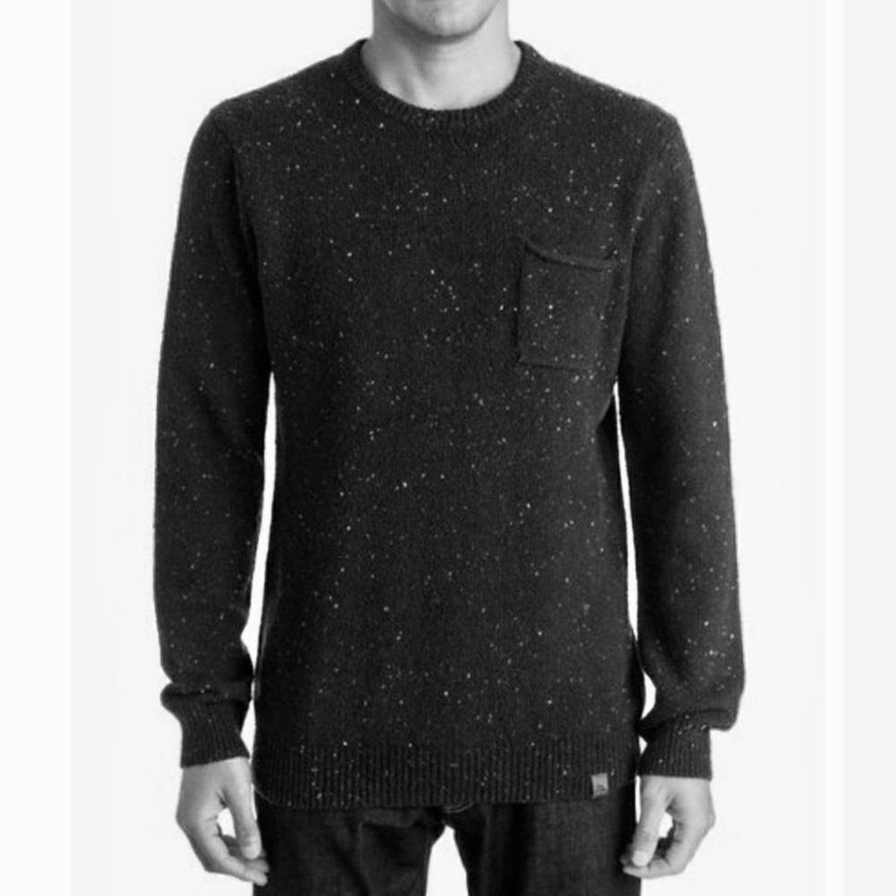 Quiksilver Winchester Crewneck Cotton-Wool Blend Melange Neppy Sweater - M
